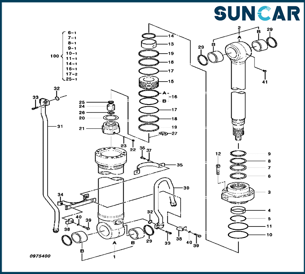 Hitachi 4649051 Arm Cylinder Seal Kit For Excavator ZX210K-3, ZX225USRK-3, ZX240-3, ZX250K-3, ZX250LC-3-HCME and more