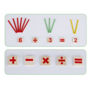 Number Digital 23cm Wooden Math Toy Montessori Counting Blocks Non Toxic