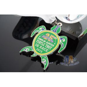 Sea Turtle Design Custom Imitation Hard Enamel with Sublimated Ribbon
