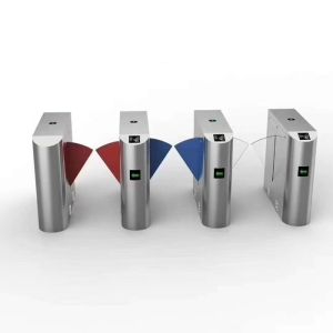 LED Light Single Lane Flap Barrier Automatic Pedestrian