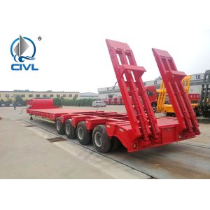 Low Bed 50 Ton Semi Trailer Trucks 3 Axles Gooseneck Drop Deck