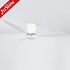 52" Plastic Ceiling Fan With Timer White Modern Low Profile Led Ceiling Fan