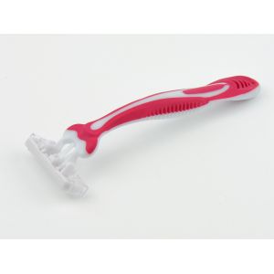 China Factory Supply Custom Color Rubber Handle Disposable Safety Razor