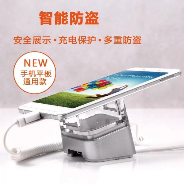 Quality COMER  New security alarm anti-theft holders smartphone floor display stand with sensor alarm charging wholesale