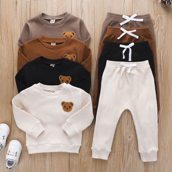 Quality Casual Cartoon Long Sleeved Two Piece Set For Children Baby wholesale
