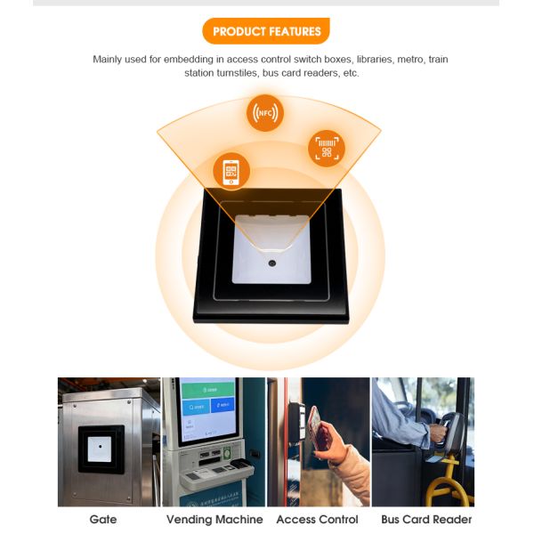RD005 QR Code Scanner & NFC Card Reader – Industrial IP65 Access Control Solution