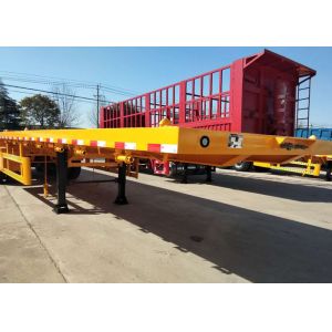 China Container Carrying Flat Bed Semi Trailer Truck With 3 Axles 30-60 Tons 13m on sale