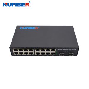 OEM Gigabit SFP Ethernet Switch 2*1000M SFP to 16*10/100/1000Mbps RJ45 Port