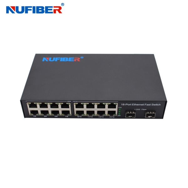 OEM Gigabit SFP Ethernet Switch 2*1000M SFP to 16*10/100/1000Mbps RJ45 Port