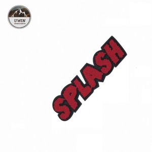 Letter Embroidered Sports Patches / Embroidery Towel Patch Customized Fabric