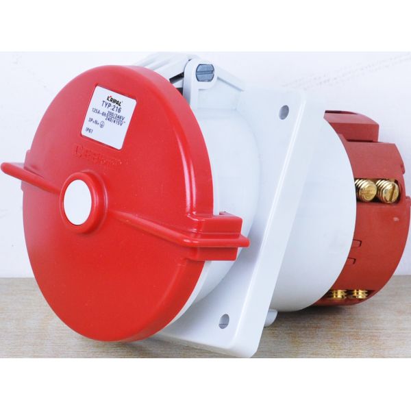 IP67 Panel Mounted Industrial Receptacle / Panel Mount Socket Copper Metal Material