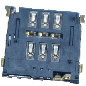 Intelligent Equipment Memory Nano Sim Card Connector 6Pin H1.5mm With Detect