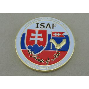 Rope Edge Personalized Coins Zinc Alloy Die Casting Enamel Gold