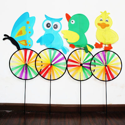 Quality Spring seasonal windmill yard stake butterfly owl bird duck wholesale