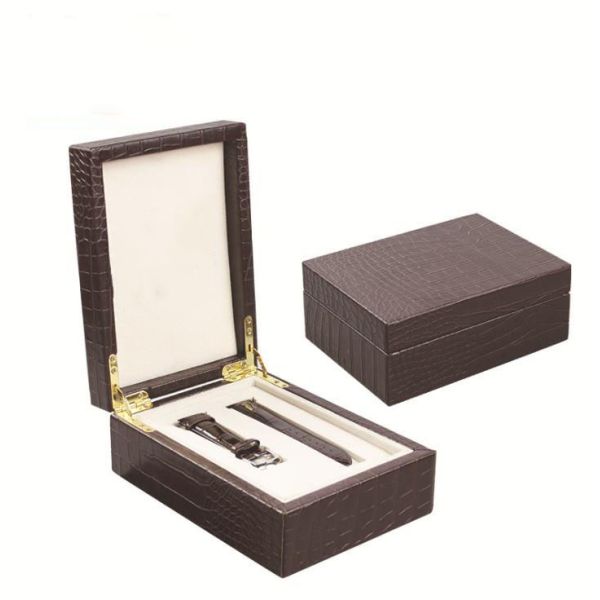 Rectangular Personalized Leather Watch Box Velvet Lining For Elegant Watch