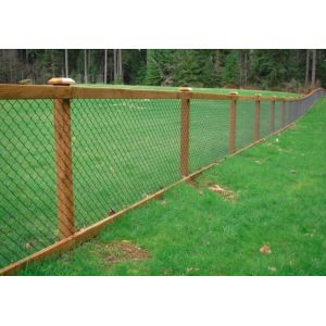 Railing PVC Coated Diamond Chain Link Fencing 0.5m Height Woven 60mm X 60mm