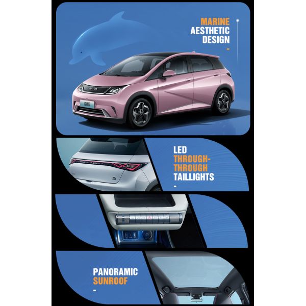 180 KW Byd Dolphin Electric Car 2023 2024 Sedan Automatic Adult Utility Vehicle Polo Sedan Mini Ev Car Electric Smart Tint For Car