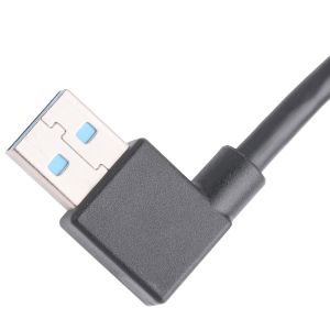 Black Usb3 0 Cable Am 90 Degree Side Bend To Af Half Pack Screw Type Formed