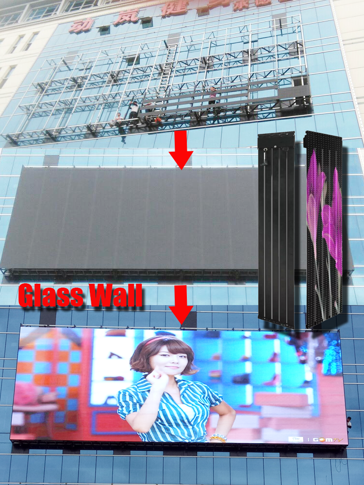 SMD3535 P16 LED Facade Display , High Resolution Led Mesh Screen Energy Saving