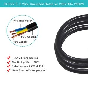 UK Plug to IEC C13 Power Cord 1.8M 250V 10A for Computer Monitor