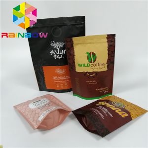 Reusable Gusseted Stand Up Pouch Packaging Plastic Biodegradable Valve Coffee