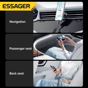 ESSAGER ES-X66 60W 100W Spring Style USB C to USB C Cable USB C PD