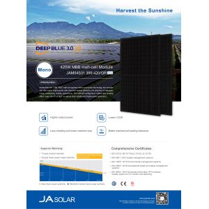 Deep Blue 3.0 JA Solar Panels PERC 108 Cells Mono Harf Cell GR MBB 395W 400W