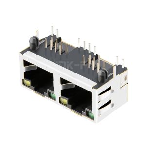 LPJE201AHNL Tab UP Green/Yellow LED 1X2 Port RJ45 Modular Jack Without