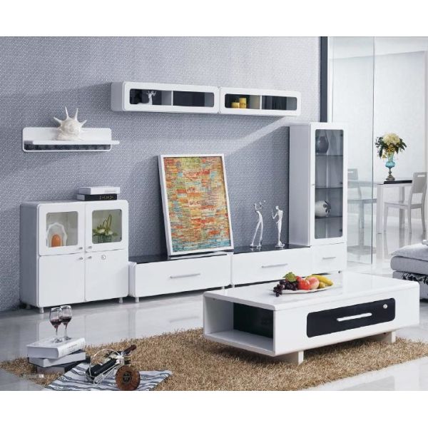 Quality Particle Board Wall Unit Coffee Table High Gloss Modern Simple Style wholesale