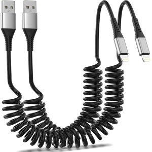 Cheap Spring Data Transfer Cable USB A To Type C For Car Android Mobile Phone Charging for sale