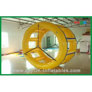 Cheap Yellow Funny Rolling Inflatable Water Toys , Water Park Equipment for sale