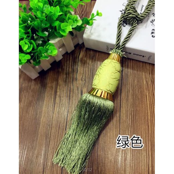 Fashion custom long tassel fringe trimming for curtain attractive tieback hanging ball
