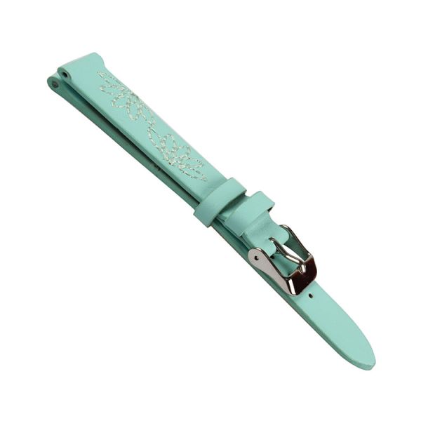 Mint Green 18mm Leather Watch Strap Bands Flower Embroidered