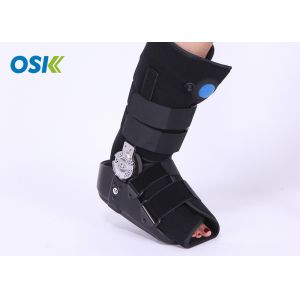 Black Medical Walking Boot For Broken Foot , Pneumatic Walking Boot Universal