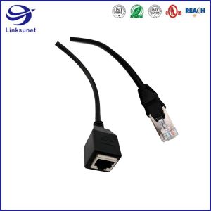 Custom Signal Wire Harness with RJ45 8pin Golden - Plated Crystal head Connector