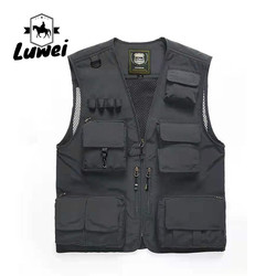 High Quality Breathable Mesh Outdoor Multi-pocket Utility Men's Vests Men's