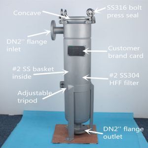 27%-80% Filter Mesh Stainless Steel Bag Filter Housing with PVC Filters