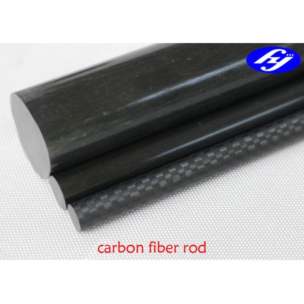 Round Rod Carbon Composite Material , Matte / Glossy Pultrusion CFRP Carbon