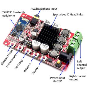 CA-7492B Digital Power BT Amplifier Module 2 Channels 2.0 with TDA7492 Power