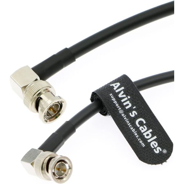 12G BNC Coaxial Cable HD SDI BNC Male To Male L Shaped For 4K Video Camera 1M