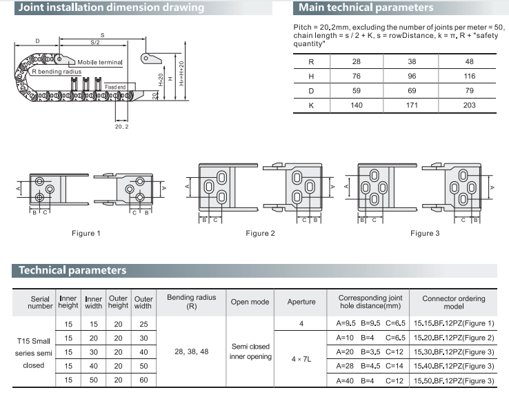 Cable Carrier T15X50 Plastic Cable Is Used For Cnc Small Series Drag Chain