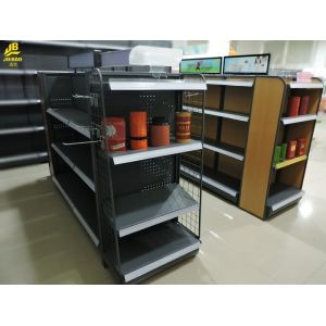 Perforated Backing Gondola Store Shelving , Double Sided Convenience Store