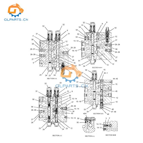 2063338 E314 314C Excavator Hydraulic Main Control Valve For Caterpillar