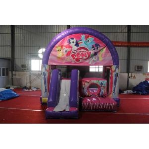 Ponies Theme Inflatable Bounce House With Slide WSC-265 PVC Material