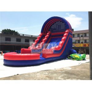 Adults PVC Inflatable Water Slides With Big Swimming Pool