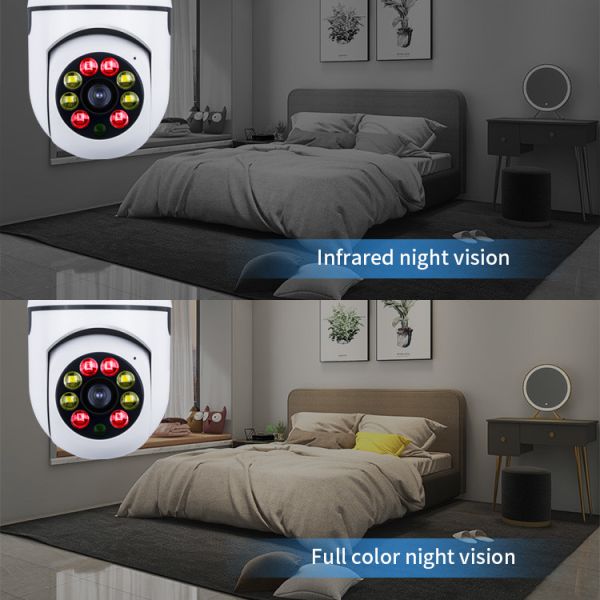 1080P Wifi Light Bulb Security Camera Auto Tracking Night Vision With E27 Socket