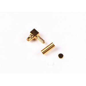 Cheap 50 Or 75Ohm Gold Plated MCX Right Angle Plug Male Crimp RF Coaxial Connector for sale
