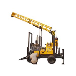 Trailer Type Rotary Spindle 600M Water Well Drilling Rig With Mud Pump