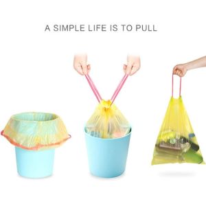 Drawstring Plastic Disposable Trash Bag PE LDPE Garbage Bags
