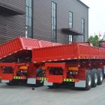 Efficient Loading And Unloading Cargo Tri-axle Side Tipper Trailer 70 Tons Heavy